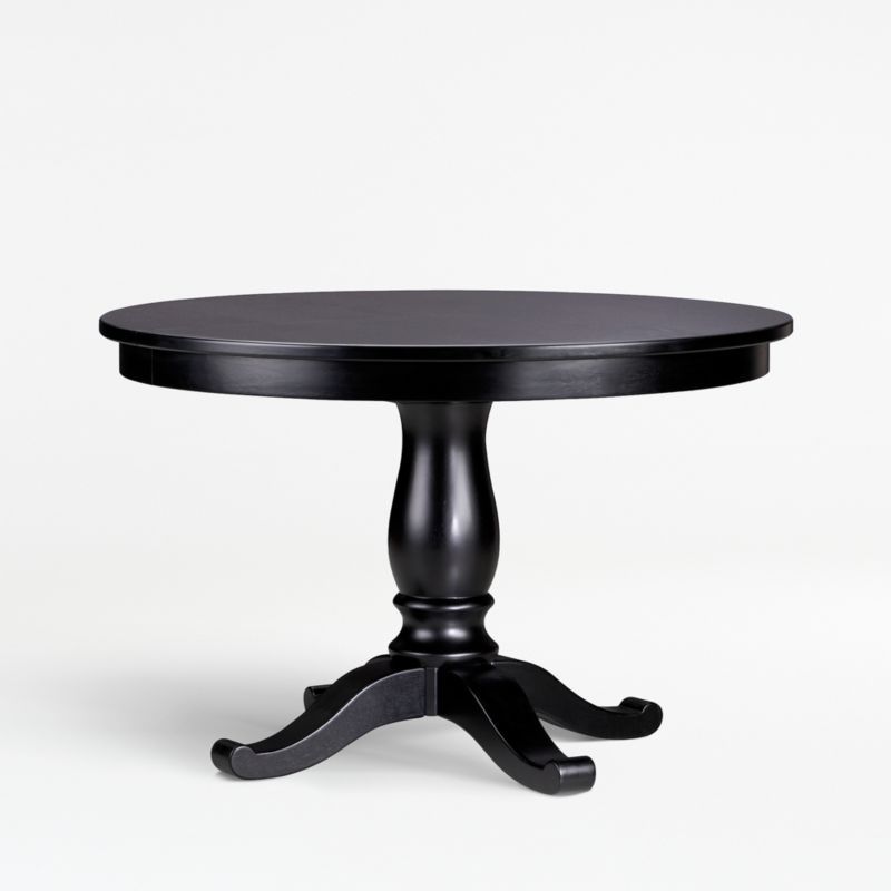 Avalon 45" Black Round Extension Dining Table + Reviews | Crate and Barrel | Crate & Barrel