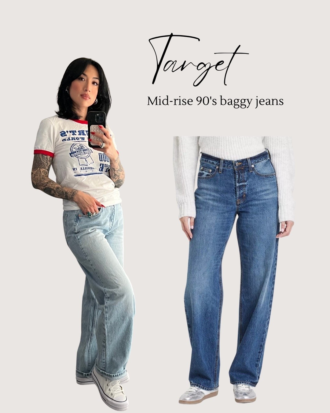 Living in my 90s era ✨ I don't know what it is about the fit of these 90's baggy jeans but I love them so much (they're so comfy). I went back to Target the next day to buy another pair in the dark wash 🤭 How do you feel about this style making a comeback? 


90s fashion, 90s aesthetic, 90s outfit, 90s jeans outfit, 90s jeans, 90s jeans outfit women, mid-rise jeans, baggy jeans, baggy jeans outfit, baggy jeans for women, baggy jeans outfit aesthetic, baggy jeans outfit 90s, baggy jeans outfit ideas, dark wash jeans, light wash jeans, target jeans, target fashion, white converse, platform converse, converse platform, white converse platform 

#LTKStyleTip #LTKFindsUnder50 #LTKShoeCrush