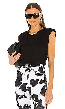 LA Made Serene Padded Muscle Top in Black from Revolve.com | Revolve Clothing (Global)