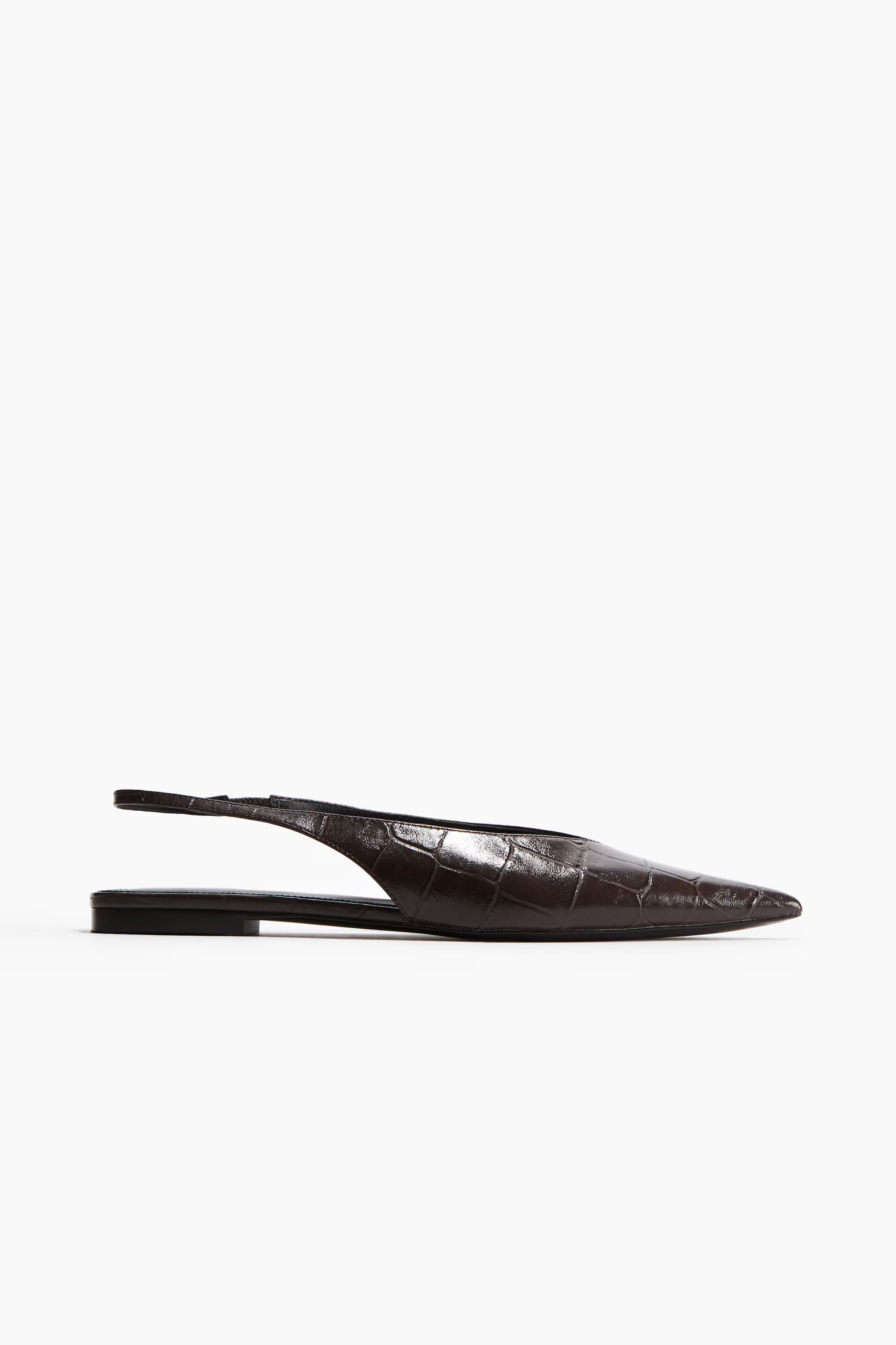 Pointed slingbacks - Dark brown - Ladies | H&M GB | H&M (UK, MY, IN, SG, PH, TW, HK)