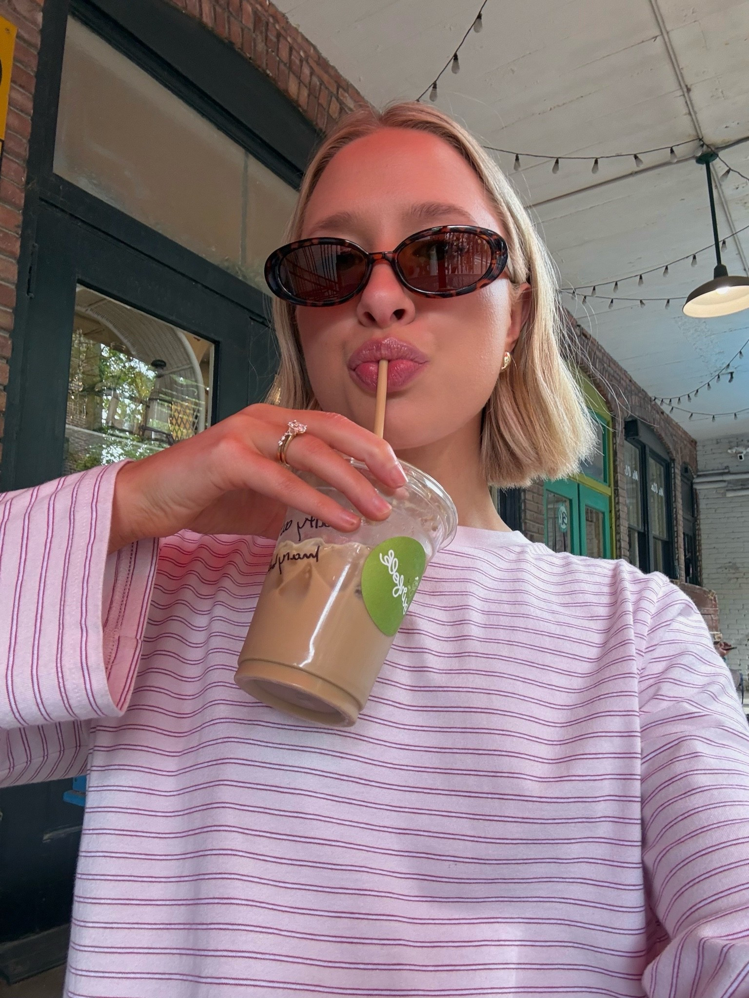 My pink striped long sleeve top is out of stock from J.Crew. The same top is avail in black & white stripes, & also just plain black & white!
Baublebar gold Greer earrings
Rhode lip contour & lip tint glaze
Oval tortoise sunglasses

#LTKdayinmylife #LTKootd #LTKBeauty