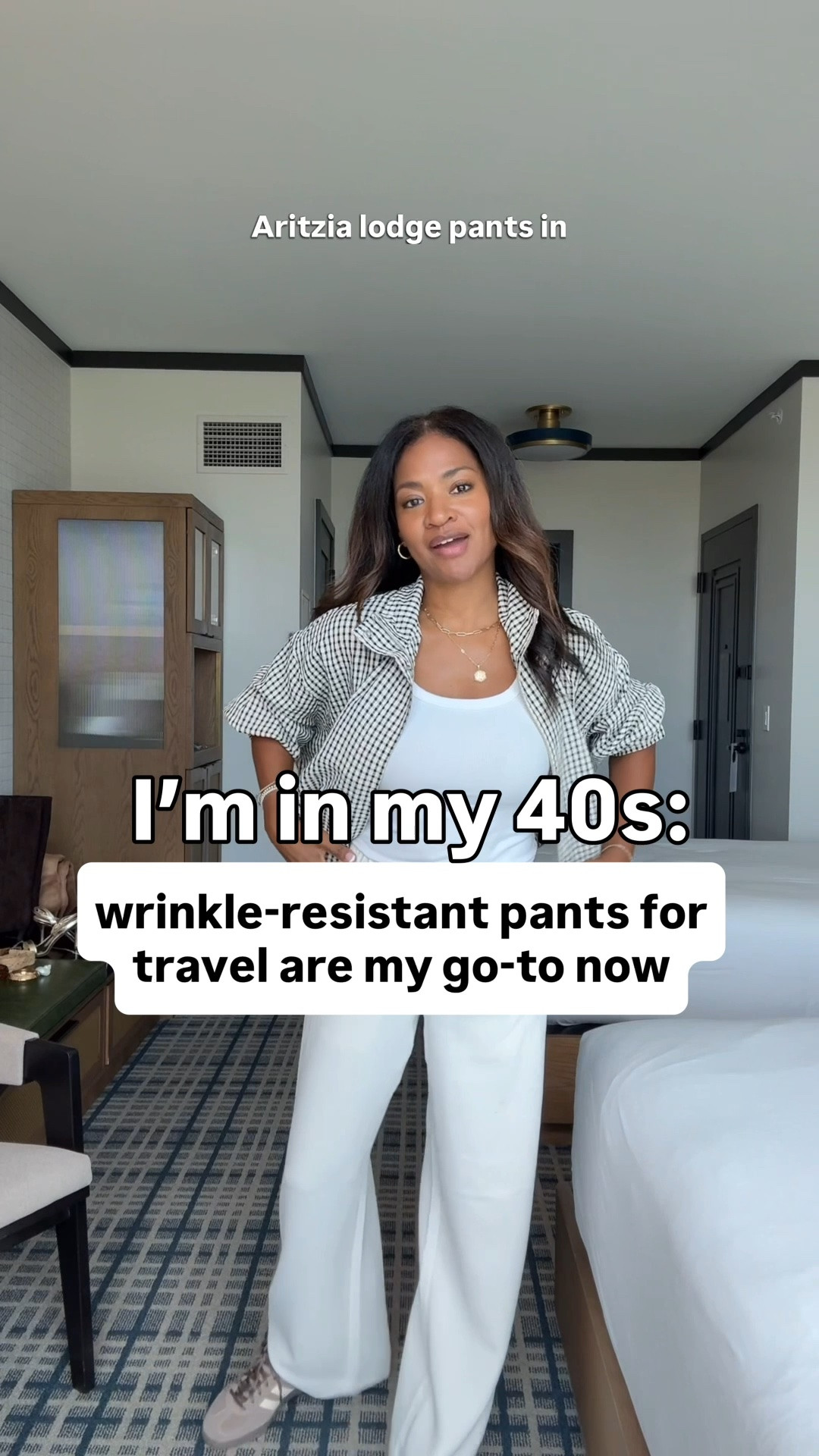 LTK CON Travel fit! My Aritzia pants are in a size small. Tank is small. Jacket is XS. I recommend sizing down 1/2 in the shoes

#LTKCon #LTKOver40 #LTKootd