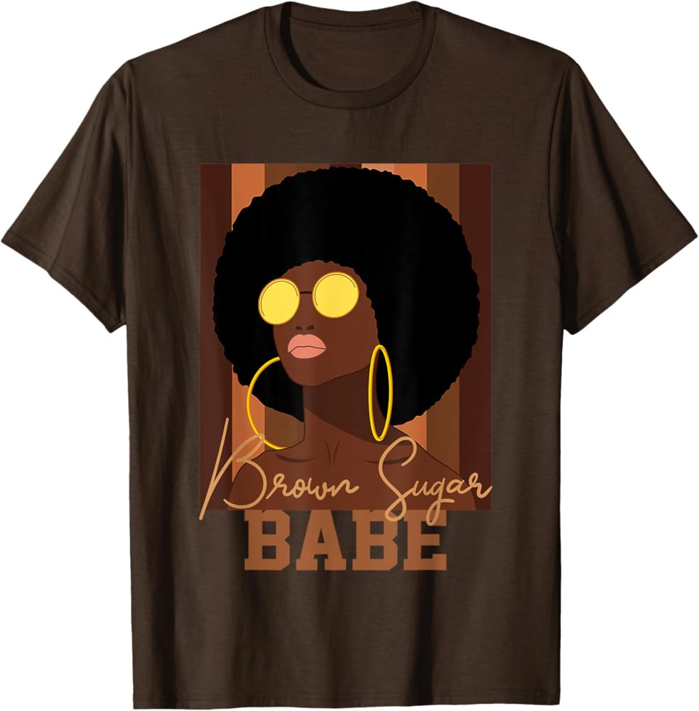 Brown Sugar Babe Proud African American Black Women Pride T-Shirt | Amazon (US)