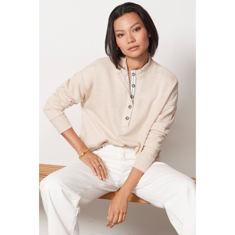 EVEREVE Taryn Taped Henley Sweatshirt | EVEREVE | Evereve