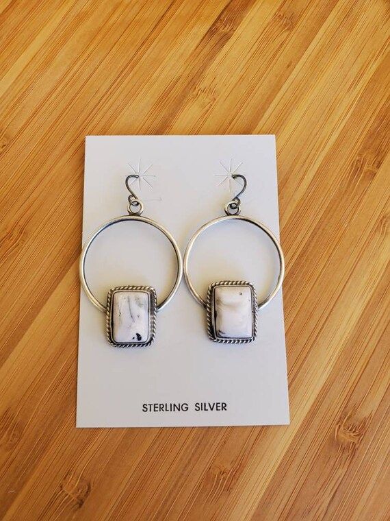 White Buffalo hoop earrings Unique and beautiful | Etsy | Etsy (US)