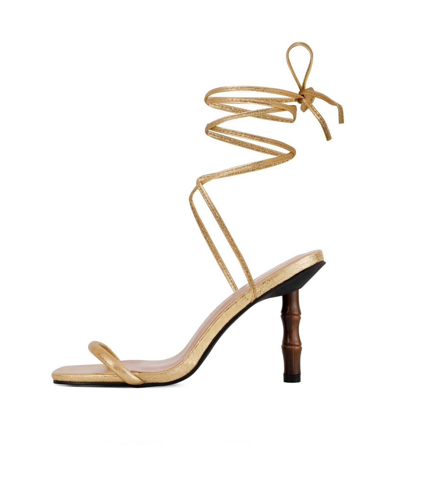 South Beach Gold Tie Faux Bamboo Heel Sandals
						
						Add to Saved Items
						Remove from S... | New Look (UK)