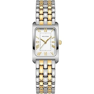 Gold Watches for Women with Vintage Rectangular Case,White Roman Dial,Stainless Steel Band,Adjust... | Amazon (US)