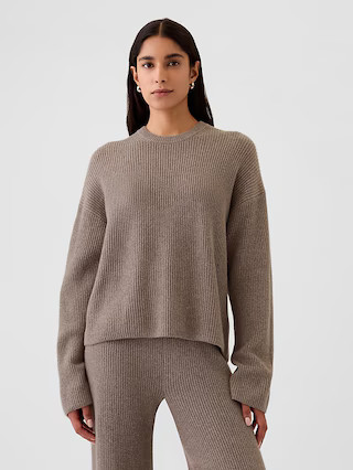 CashSoft Shaker-Stitch Crewneck Sweater | Gap (US)