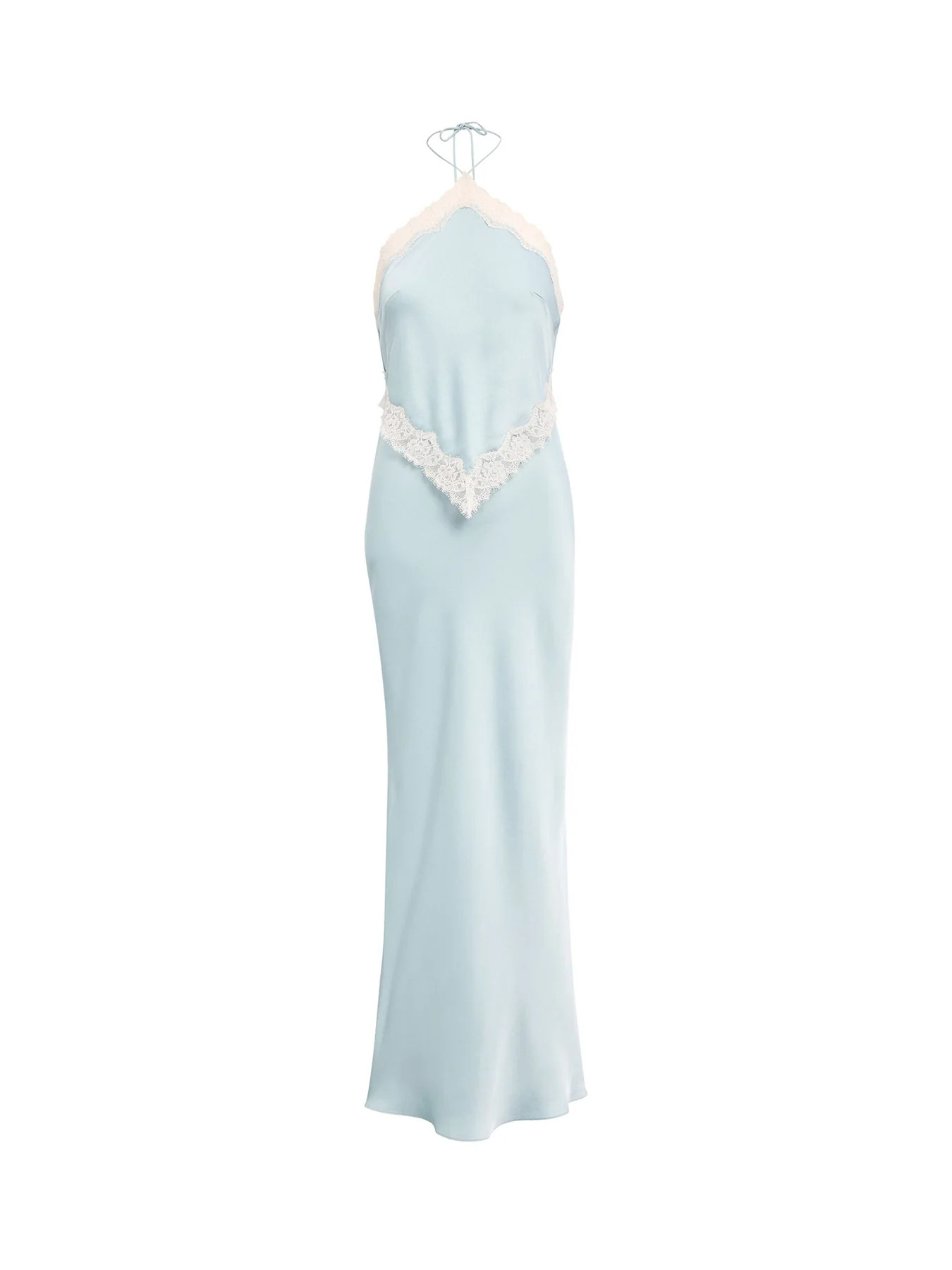 Kelli Lace Strappy Satin Maxi Dress Blue | Fenwick UK