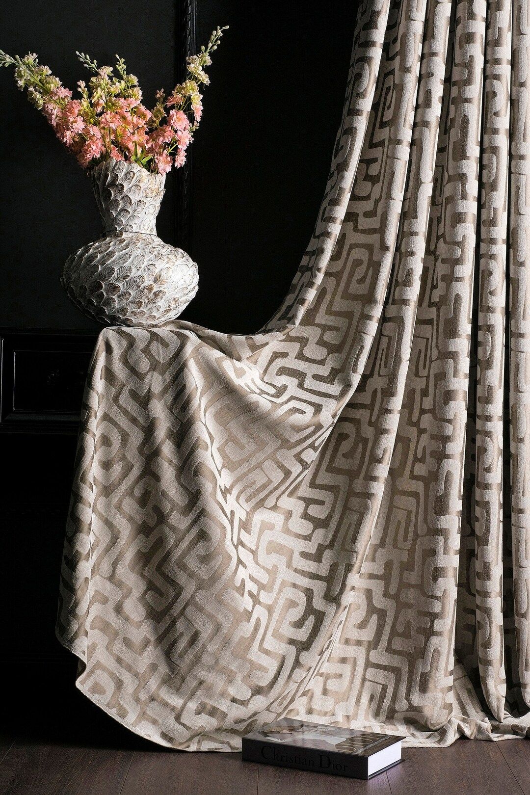 Curtains Panel Geometric Patterned Fabric Luxury Livingroom - Etsy | Etsy (US)