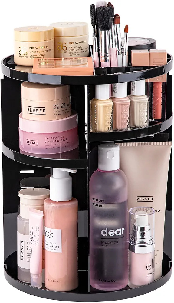 360 Rotating Makeup Organizer - Adjustable Shelf Height and Fully Rotatable. The Perfect Cosmetic... | Amazon (US)