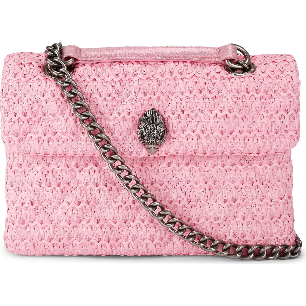 Kurt Geiger London Kensington Raffia Convertible Shoulder Bag in Pink at Nordstrom | Nordstrom