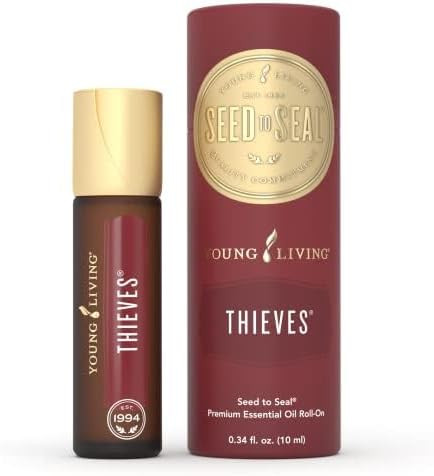 Young Living Thieves Essential Oil Blend 10 ml Pre-Diluted with Clove Lemon Cinnamon Bark Eucalyp... | Amazon (US)