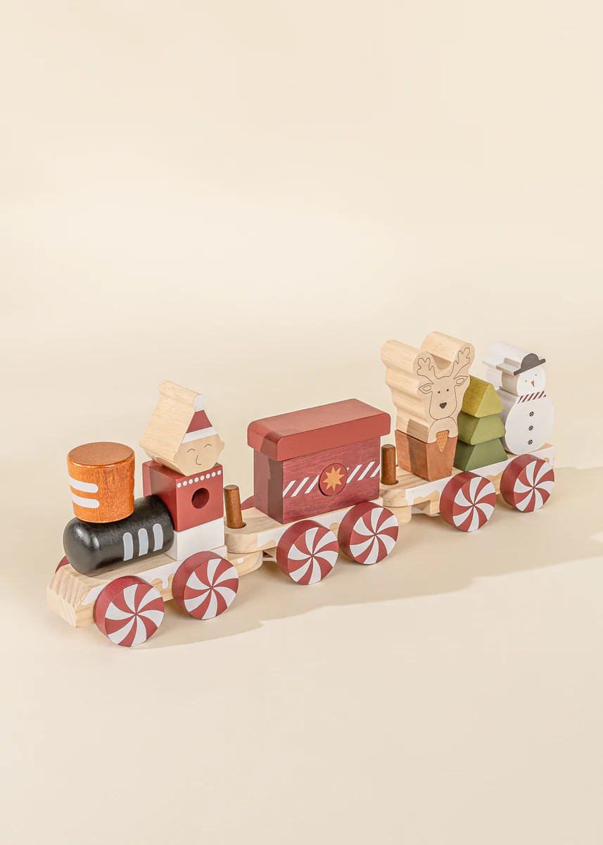 Wooden Stacking Train - CHRISTMAS | Coco Village