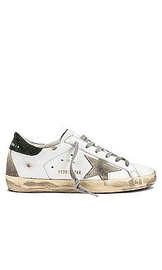 Golden Goose Superstar Sneaker in White, Ice, & Military from Revolve.com | Revolve Clothing (Global)