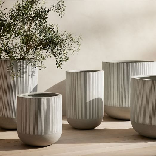 Textured Radius Ficonstone Indoor/Outdoor Planters | West Elm (US)