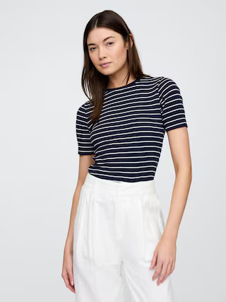 Favorite Ribbed Crewneck T-Shirt | Gap Factory