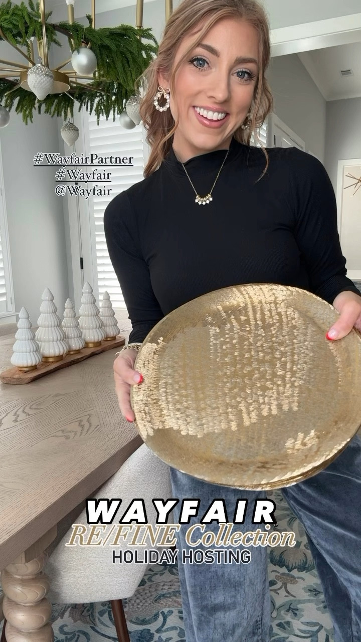 I’m excited to be partnering with @wayfair today to share more of the Wayfair RE/FINE collection (#WayfairPartner) 🖤 Offering beautiful luxury on everyday home essentials, this collection features elevated style through items you’ll use on the daily, such as bedding, bath, table wear, mirrors and more 🙂 The RE/FINE collection can only be found on #Wayfair. For holiday hosting, I purchase these stunning gold chargers, black stoneware dinner places, and the prettiest linen placemats and napkins. I also purchased a luxurious yet everyday set of towels for the master bath. The Wayfair RE/FINE collection is perfect to way to add effortless style and little luxuries into items you’ll actually use in everyday life. ✨ @shop.ltk #liketkit #onlyatwayfair

Wayfair. LTK Home. Tablescape. Tableware. Place setting. 