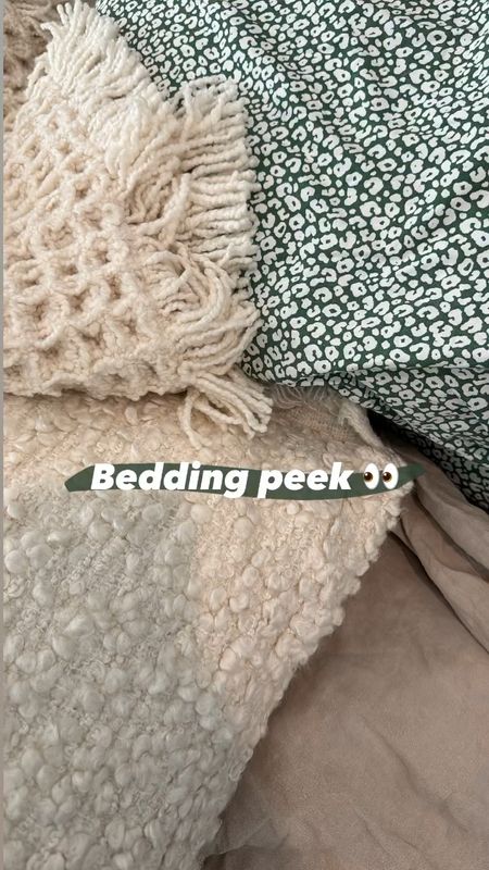 New Anthropologie organic bedding and waffle blanket / Sherpa boucle pillow 

#LTKhome #LTKfindsunder100