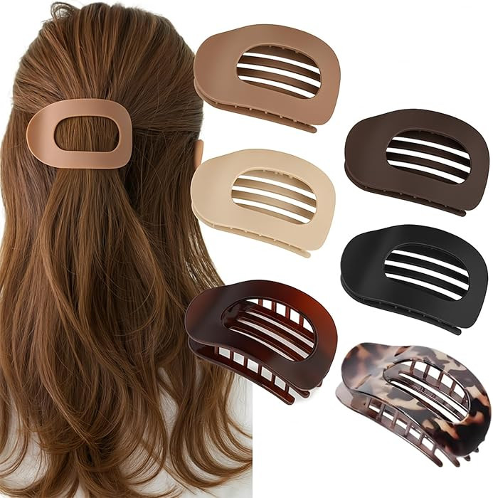 Duckbill Hair Clips for Women, Simple Elegant flat hair clips for Thick Thin Long Short Hairs (6P... | Amazon (US)