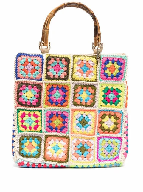 crochet floral-pattern tote | Farfetch (US)