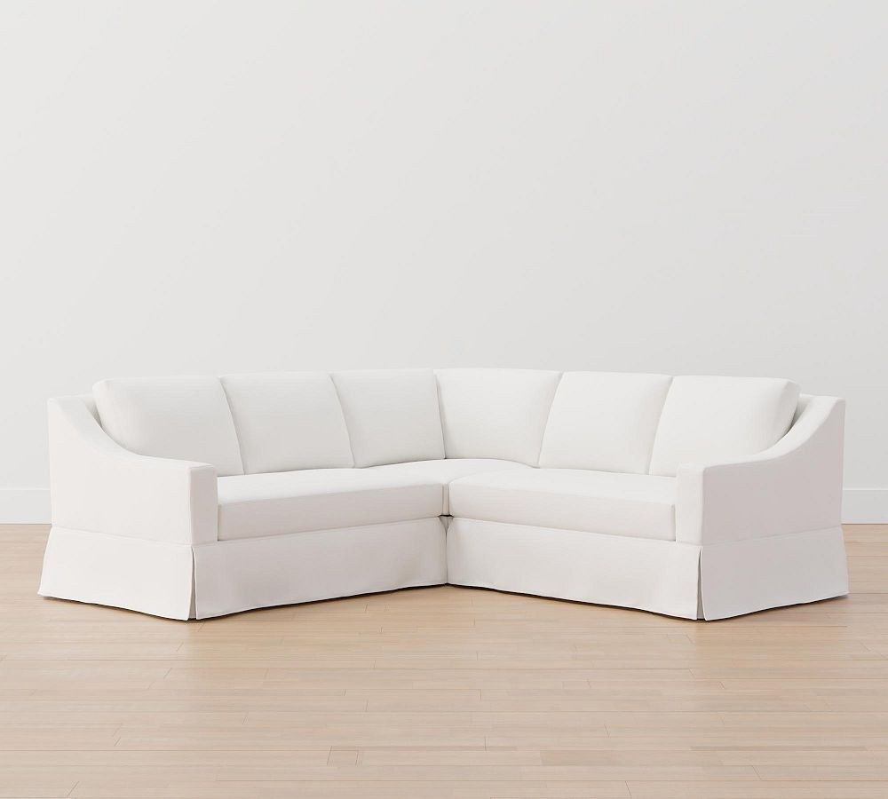 York Slope Arm Slipcovered 3-Piece L-Sectional | Pottery Barn (US)