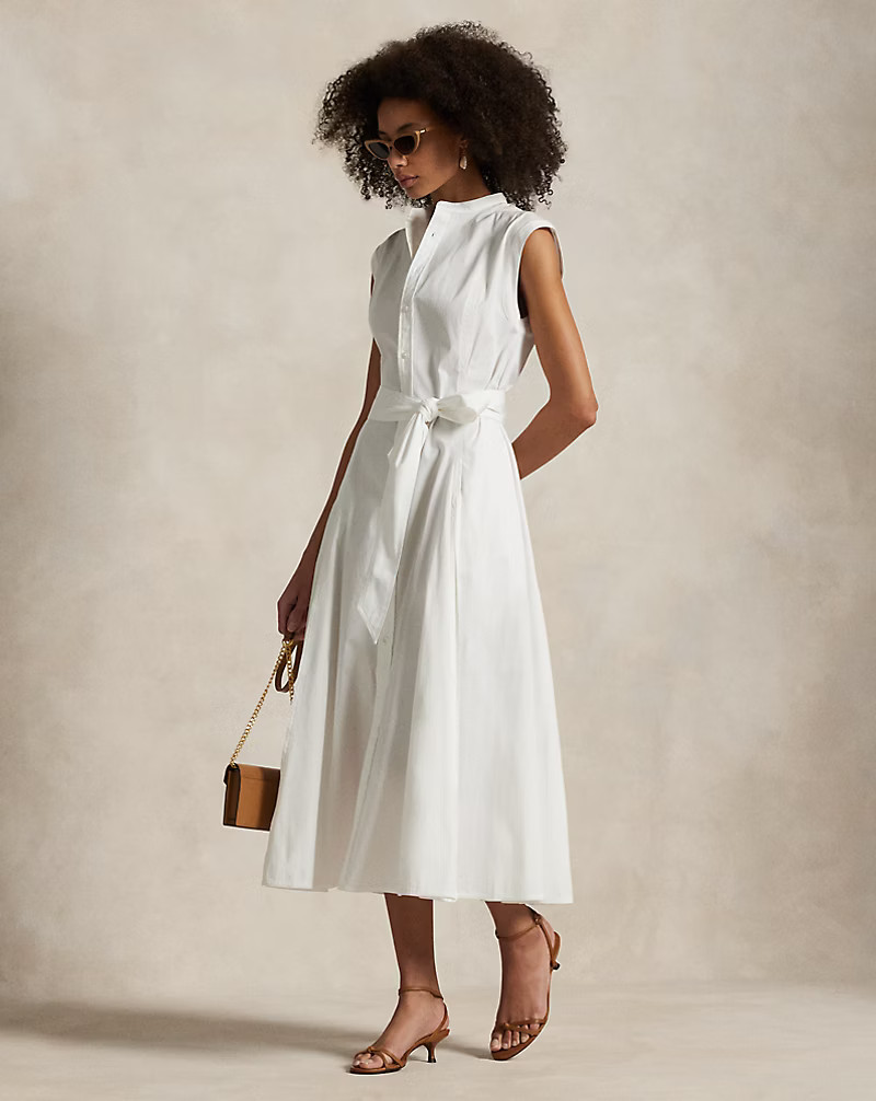 Belted Cotton Sleeveless A-Line Dress | Ralph Lauren (UK)