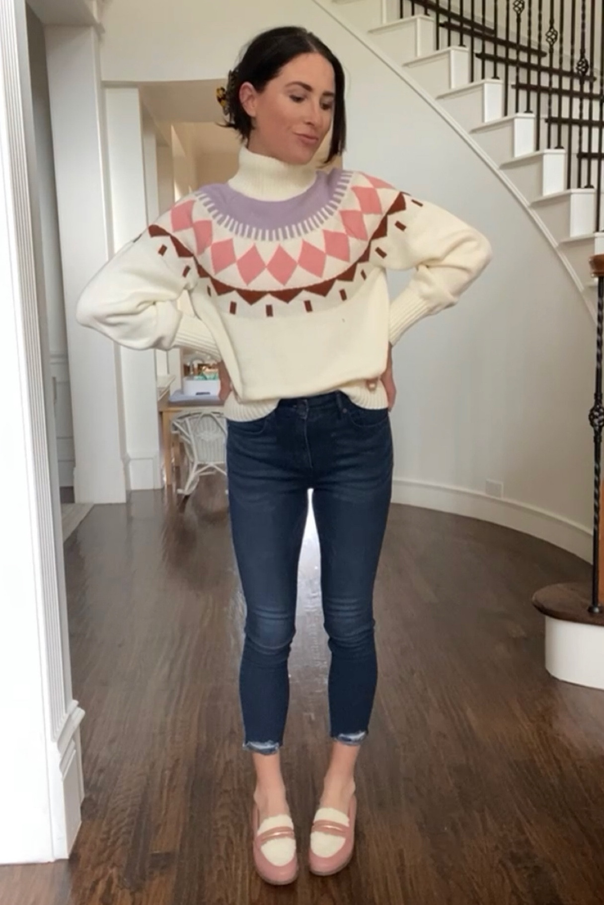 Walmart fashion holiday sweater, Sherpa loafers 

#LTKunder50 #LTKshoecrush #LTKstyletip