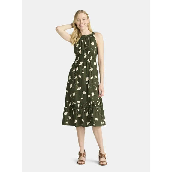 Time and Tru Women's Sleeveless Midi Dress, Size XS XXXL - Walmart.com | Walmart (US)