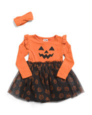 Infant Girls Pumpkin Tulle Tutu Dress With Headband | Baby Girls (0-24m) | Marshalls | Marshalls