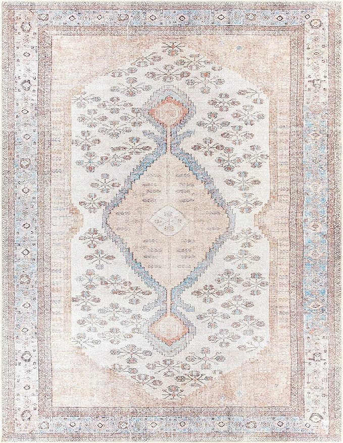 Moora Small Area Rug Medallion Living Room Bedroom 2' x 2'11" | Amazon (US)