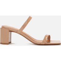 BY FAR Women's Tanya Patent Leather Block Heeled Sandals - Nude | Coggles (Global)