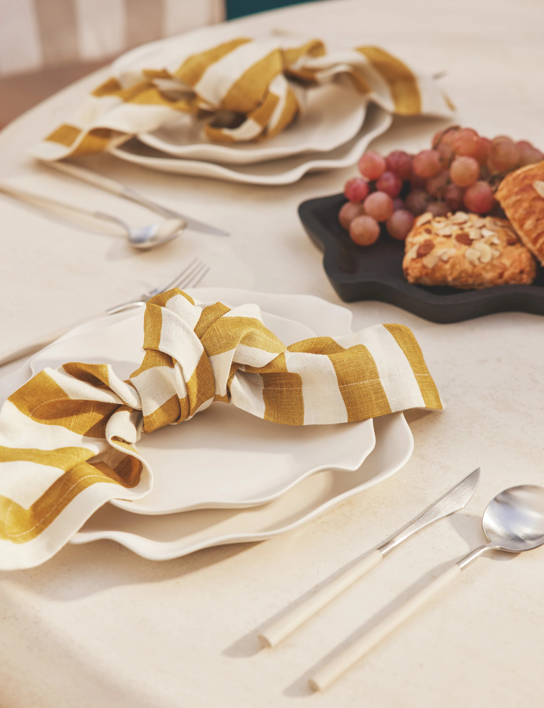 Painterly Stripe Linen Napkins (Set of 4) by Sarah Sherman Samuel | Lulu and Georgia 