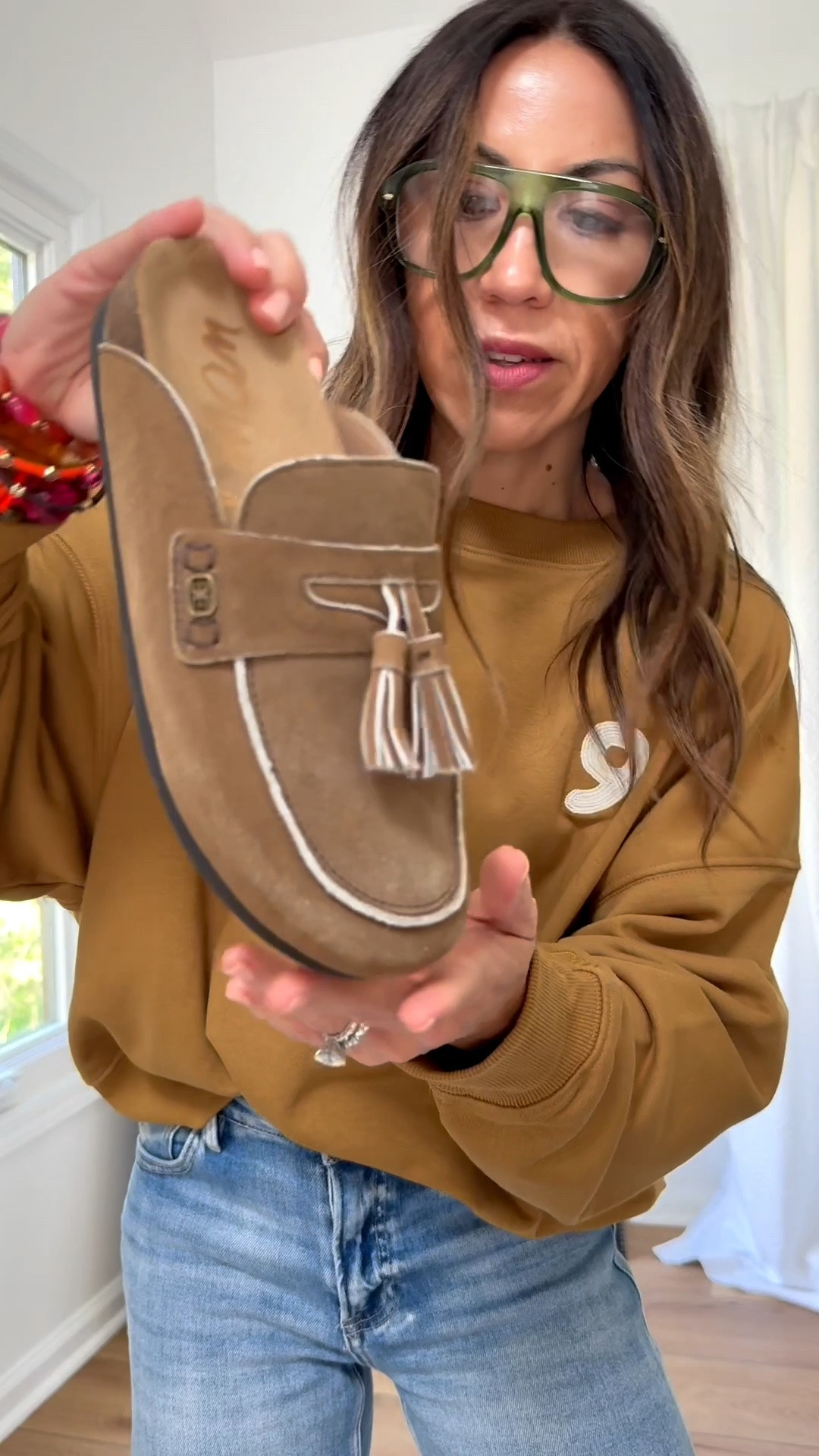 Clogs TTS. Sweatshirt small. Jeans 25. Jewelry code HOUSEOFLEO20

#LTKOver40