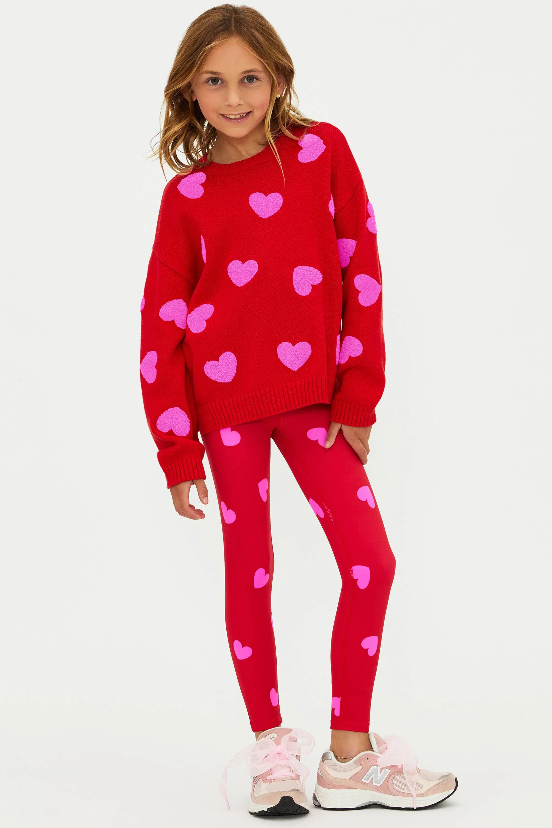 Little Peppa Legging Royal Red Hearts | Beach Riot