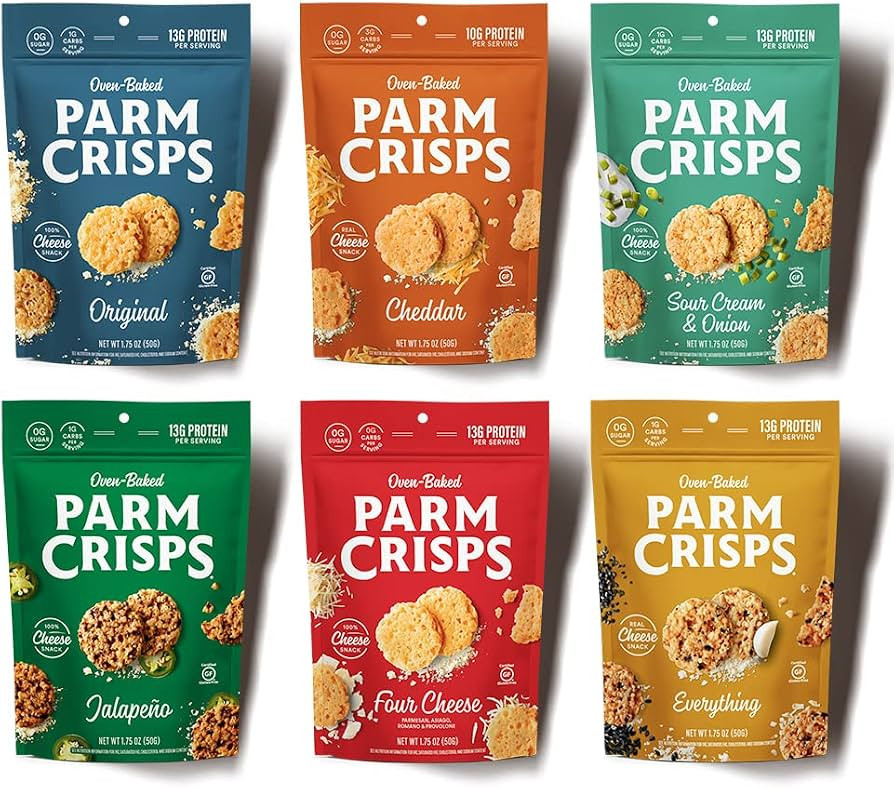 ParmCrisps – Original Parmesan, Sour Cream & Onion, Cheddar, Four Cheese, Jalapeno, and Everyth... | Amazon (US)
