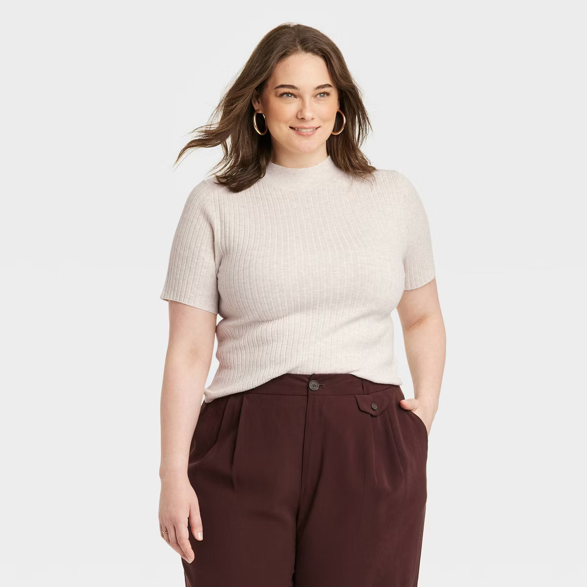 Women's Mock Turtleneck Ribbed Sweater - A New Day™ | Target