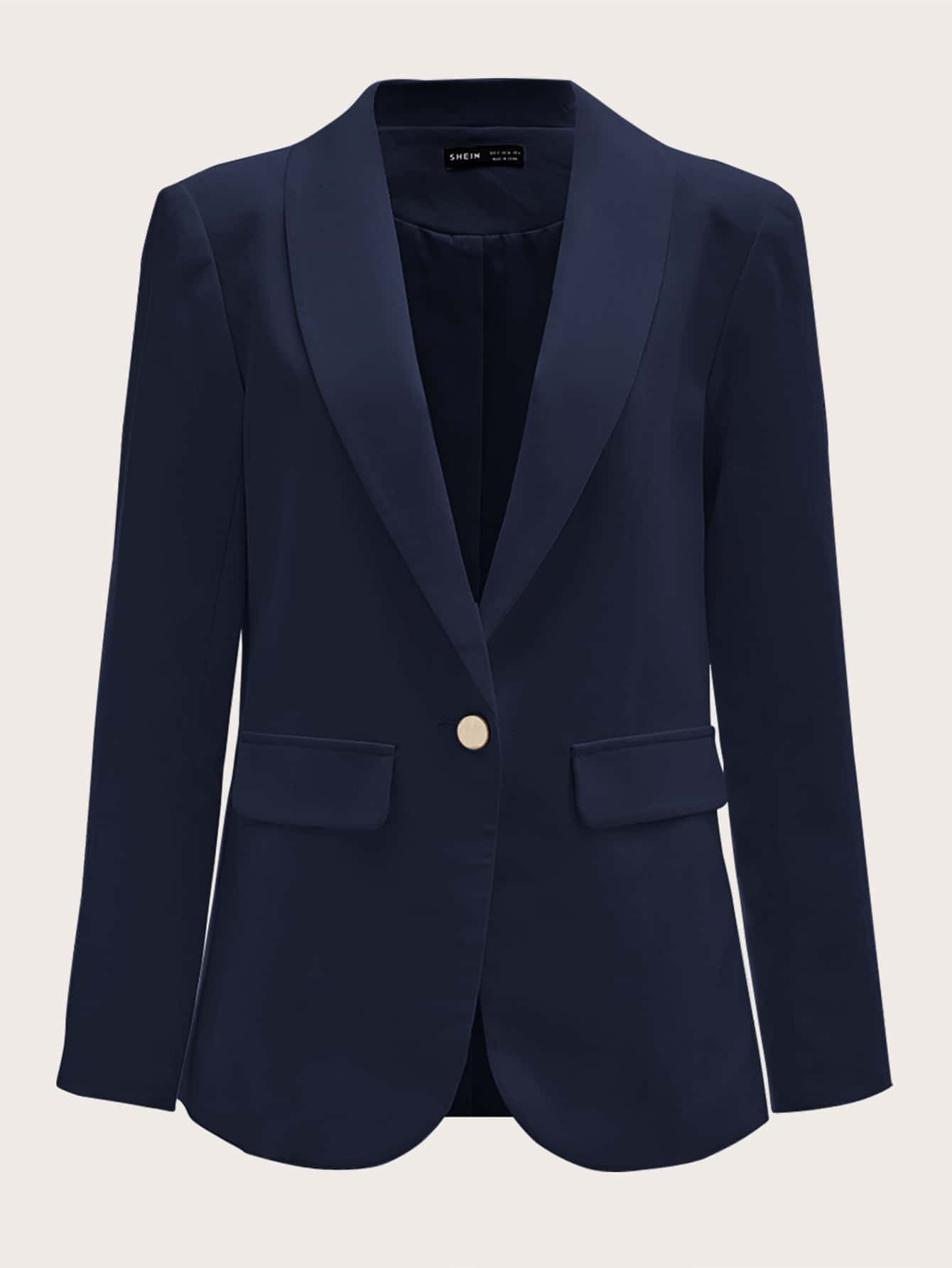 SHEIN Unity Shawl Collar Single Button Blazer | SHEIN