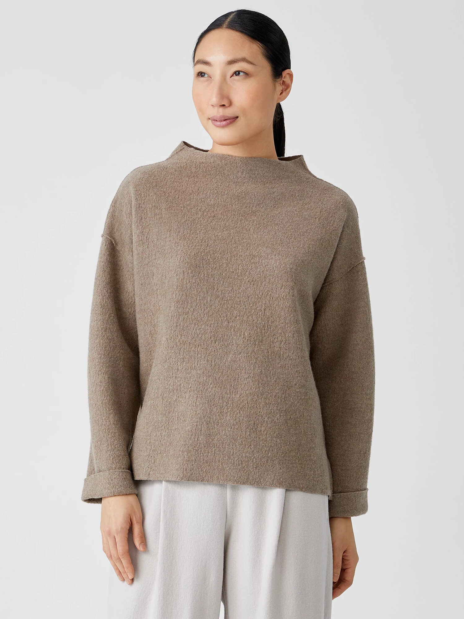Lightweight Boiled Wool Box-Top | Eileen Fisher