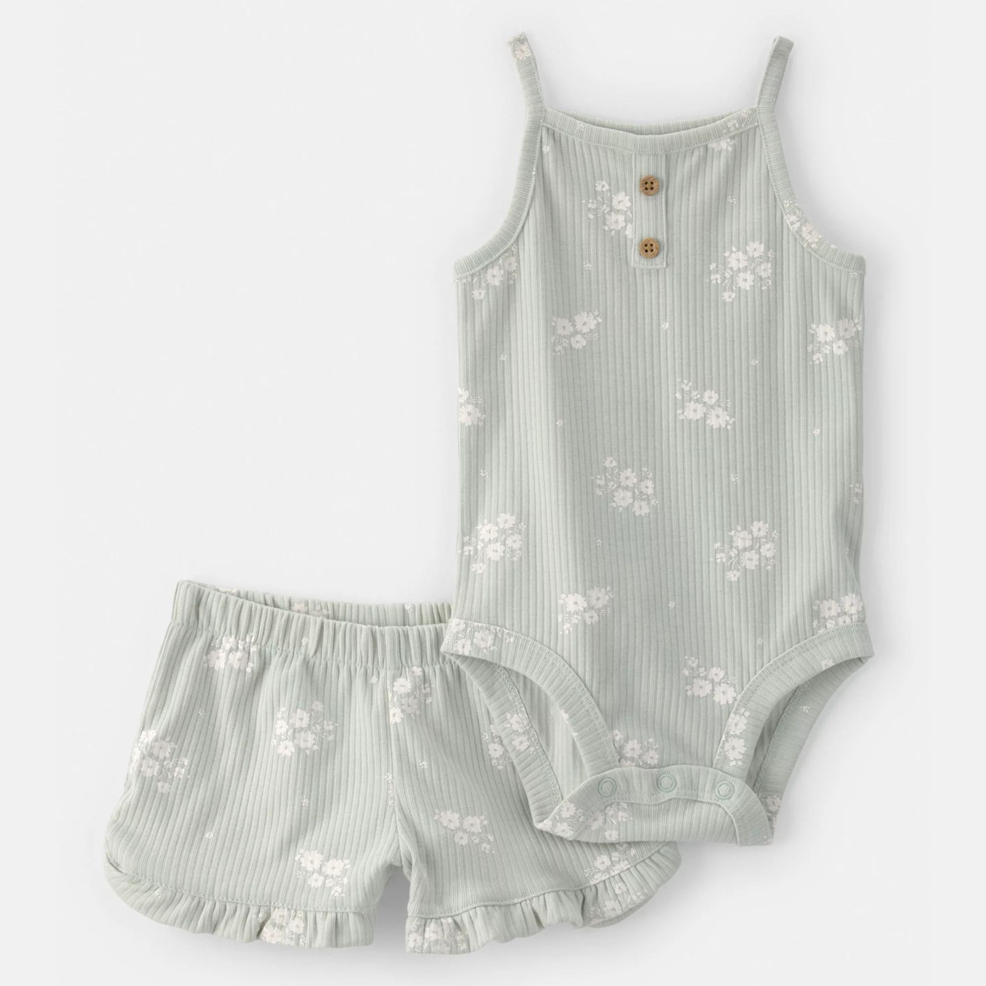 Baby Girl Carter's 2-Piece Floral Sleeveless Bodysuit & Shorts Set | Kohl's