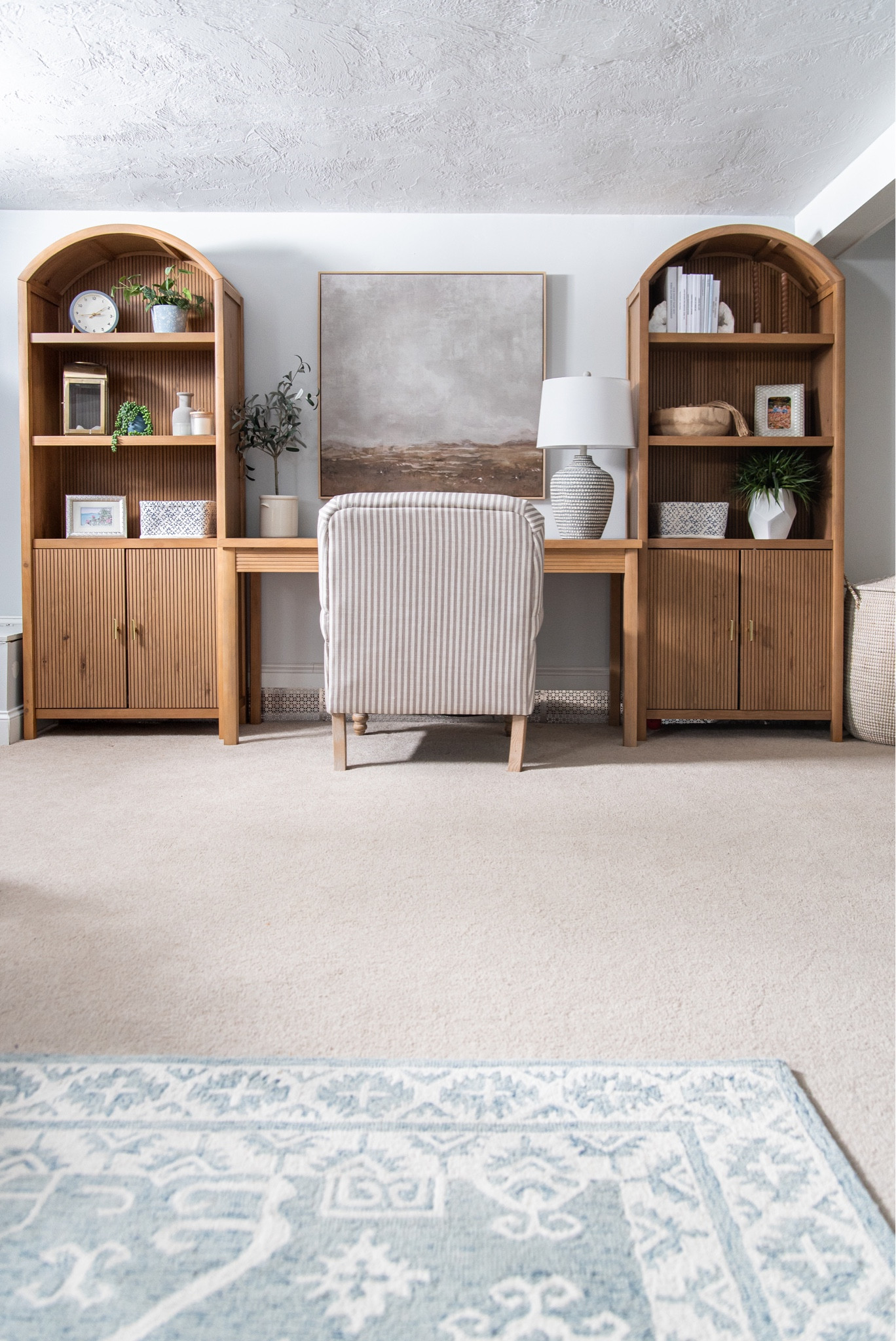 Basement work space, office space, bookcase, target, armchair, desk, lamp, cabinet, playroom, family room

#LTKhome #LTKFind