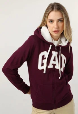 Blusa de Moletom Flanelada Aberta GAP Pelo Roxa | Dafiti (BR)