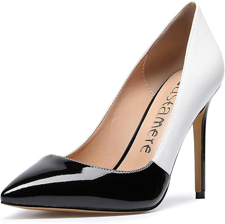 Castamere Womens High Heels Pointed-Toe Slip-on Stilettos Pumps 4Inch Heel Shoes | Amazon (US)