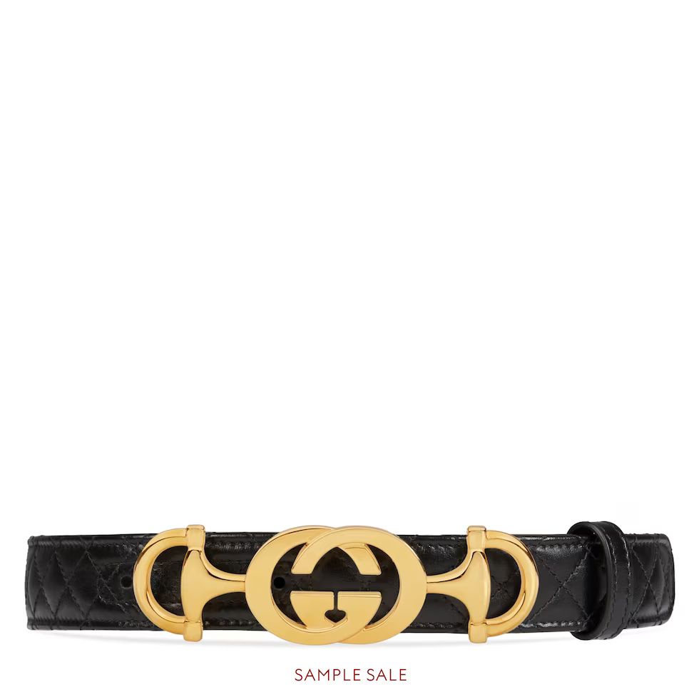 Leather belt with Interlocking G Horsebit | Gucci (UK)