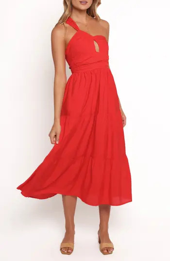 Petal & Pup Vinnie One-Shoulder Maxi Dress in Red at Nordstrom Rack, Size Large | Nordstrom Rack