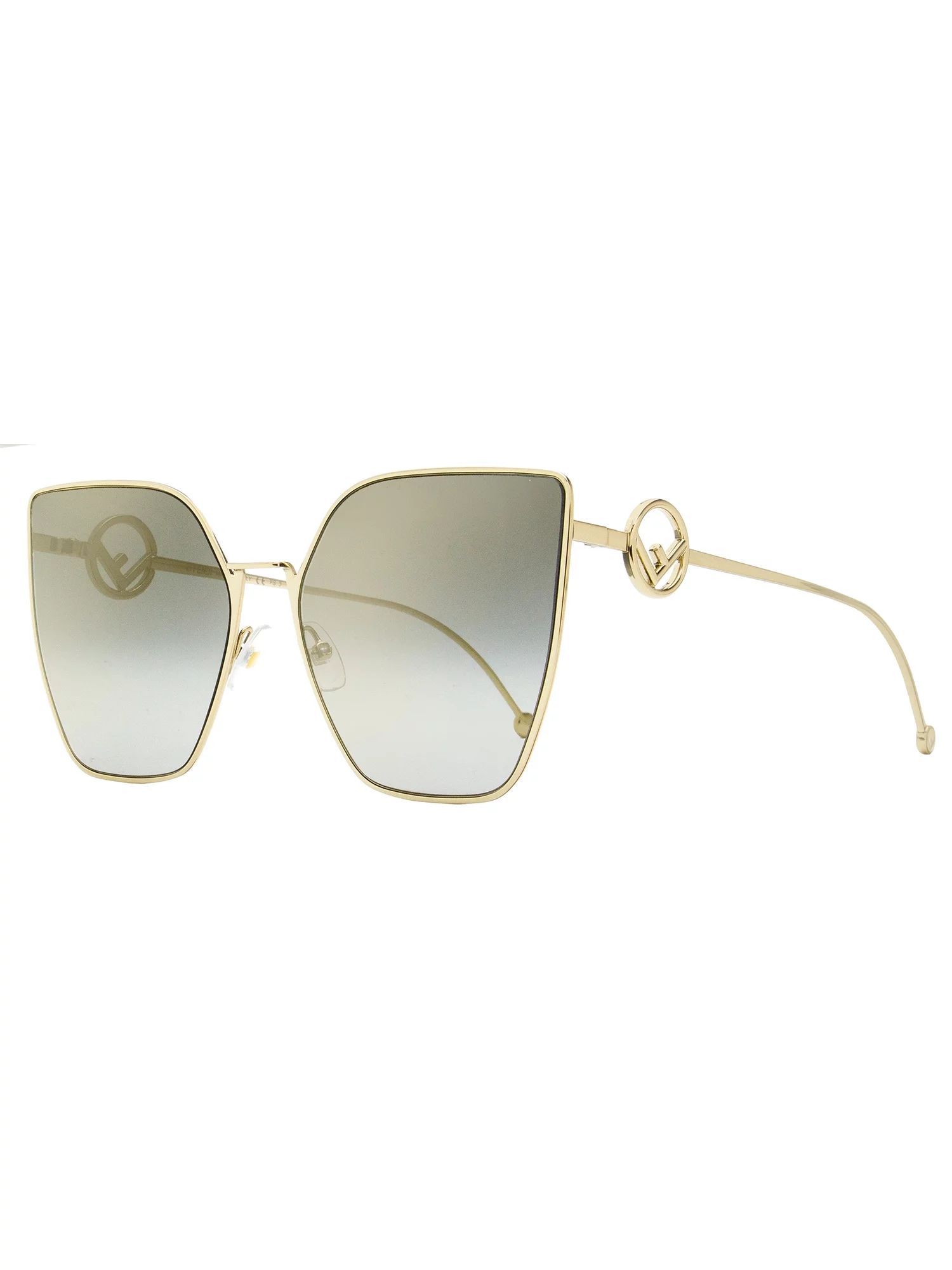 Fendi Square Sunglasses FF0323S FT3FQ Gold 63mm 323 | Walmart (US)