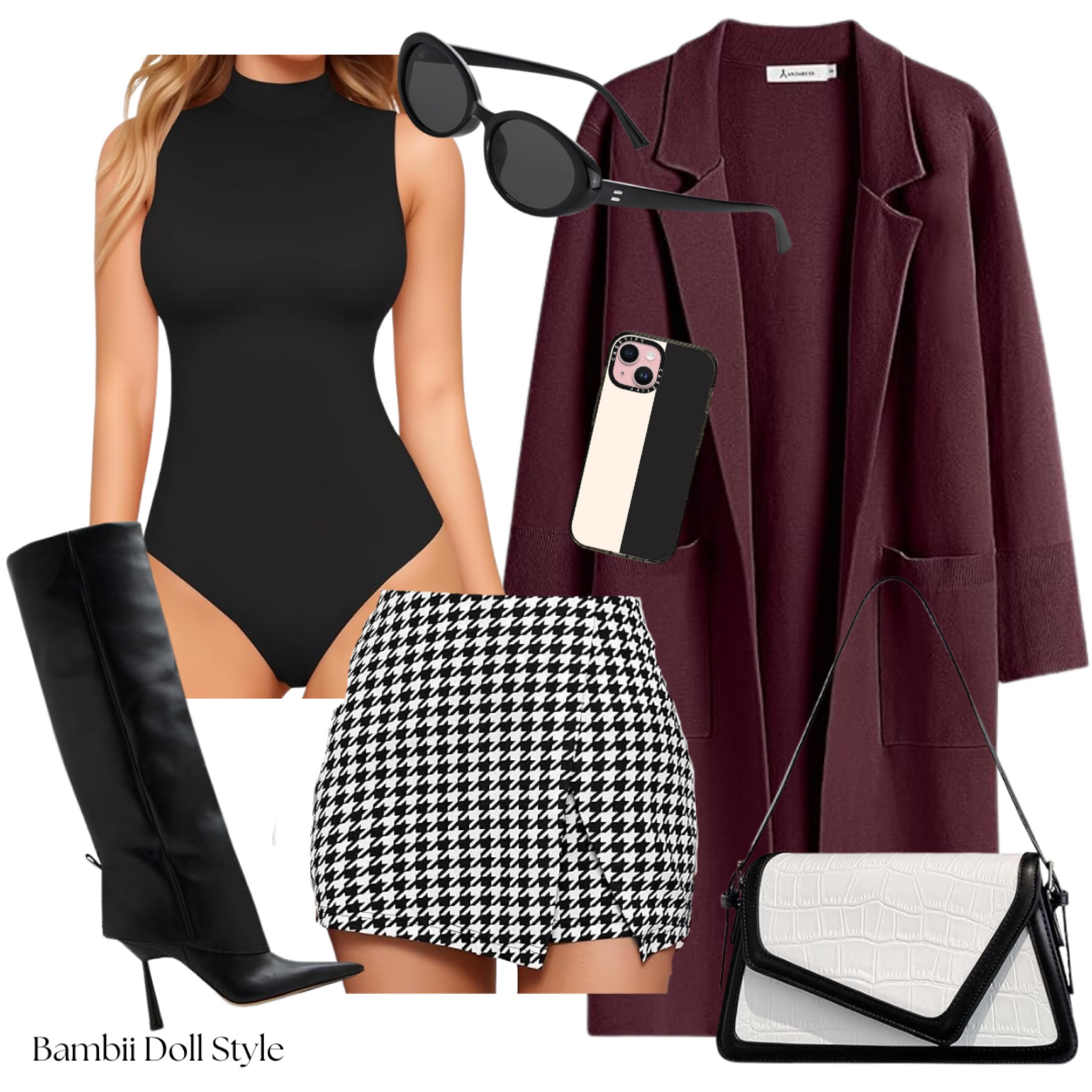 I’m living the black and white with the burgundy coat!! 

#LTKStyleTip #LTKFindsUnder50 #LTKItBag