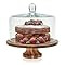 Libbey Acacia Wood Cake Stand with Lid, Footed Round Cake Container, Ball Top Handle Covered Cake... | Amazon (US)