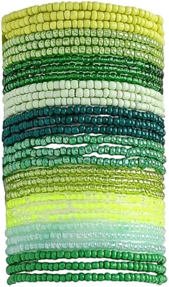 tenghong2021 30pcs Elastic Stackable Multilayer Stretch Bracelets Anklet for Women Boho Multi-Str... | Amazon (US)