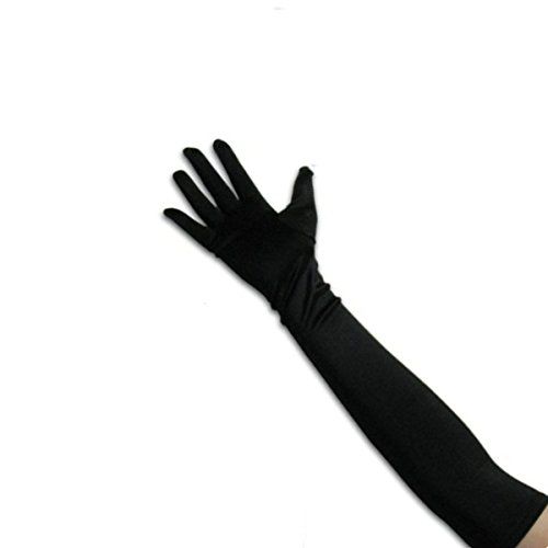 Tapp C. Classic Adult Size 22" Long Opera Length Satin Gloves - Black | Amazon (US)